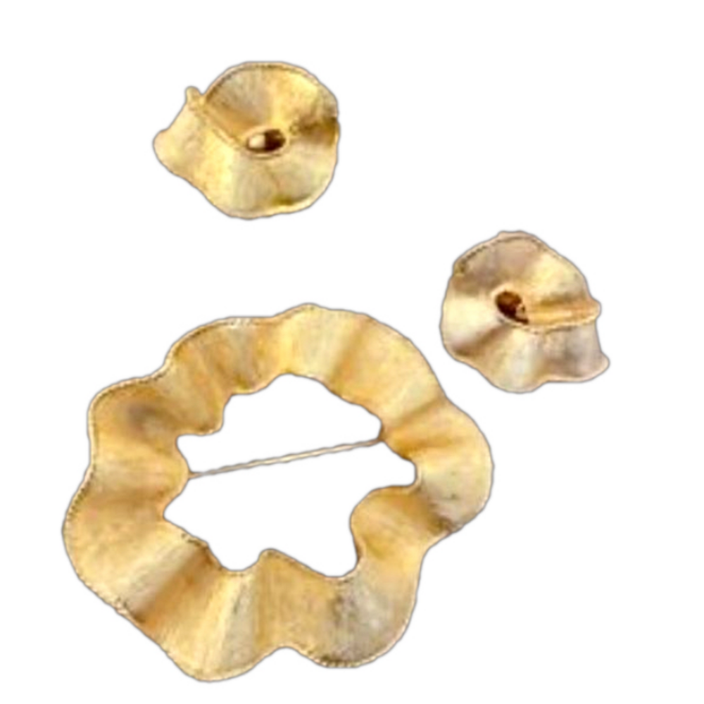 Vintage signed Coro Gold brooch and clip on earrings set Excellent Condition
